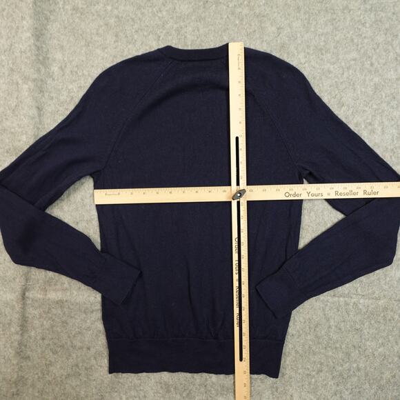 Banana Republic Sweater Womens Small Baruffa Merino Wool Navy Blue Crew Neck - Picture 5 of 8